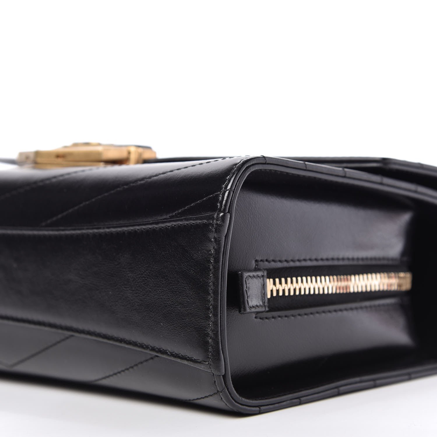 Chanel Calfskin Chevron Quilted Medal Flap Black 7 of 10