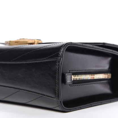 Chanel Calfskin Chevron Quilted Medal Flap Black 7 of 10