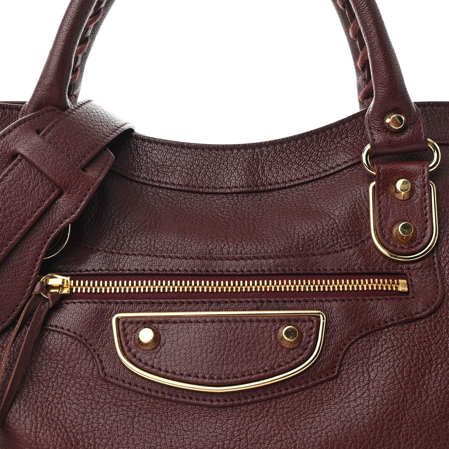 Chevre Gold Metallic Edge Hardware City Rouge Pourpre