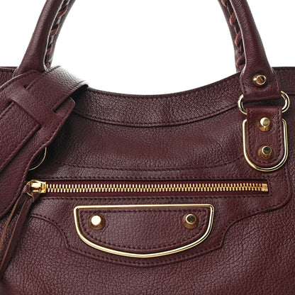 Balenciaga Chevre Gold Metallic Edge Hardware City Rouge Pourpre 9 of 11