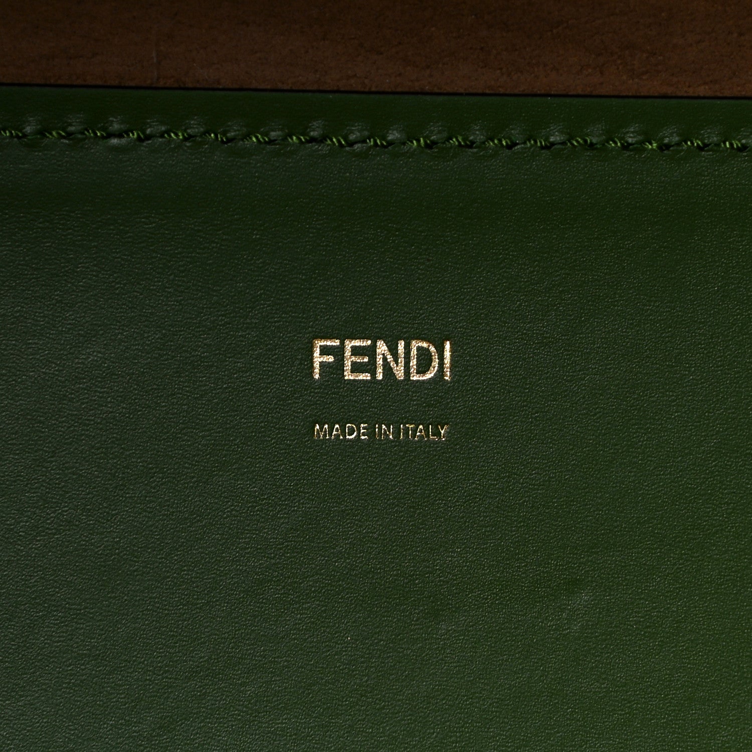 Fendi Vitello King Plexiglass Logo Embossed Medium Fendi Sunshine Shopper Tote Avocado 7 of 20