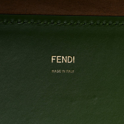 Fendi Vitello King Plexiglass Logo Embossed Medium Fendi Sunshine Shopper Tote Avocado 7 of 20