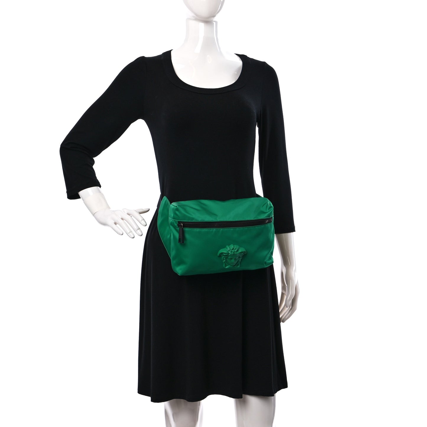 Nylon Palazzo Medusa Belt Bag Green