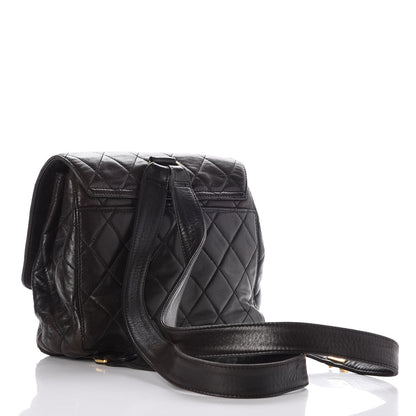 Chanel Lambskin Quilted Backpack Black 3 of 10