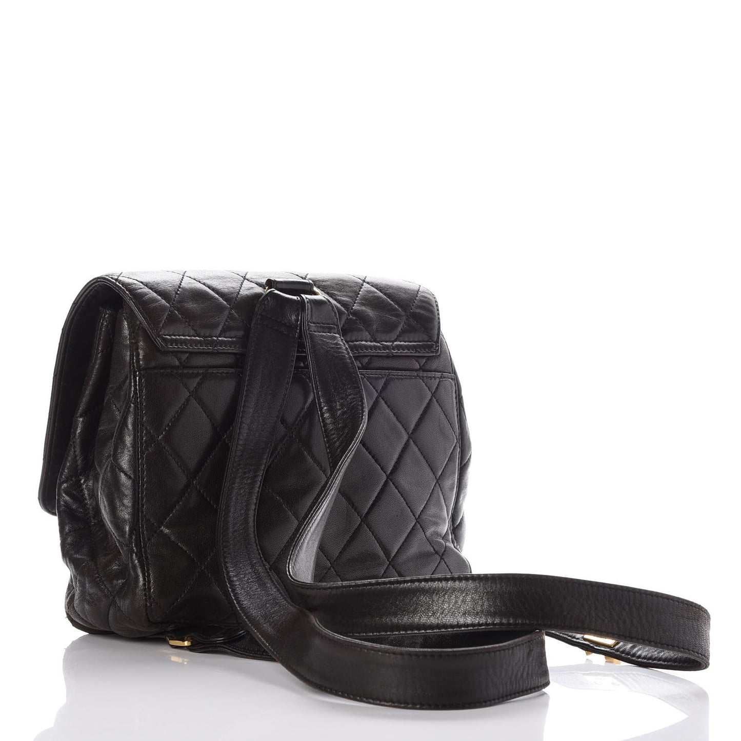 Lambskin Quilted Backpack Black