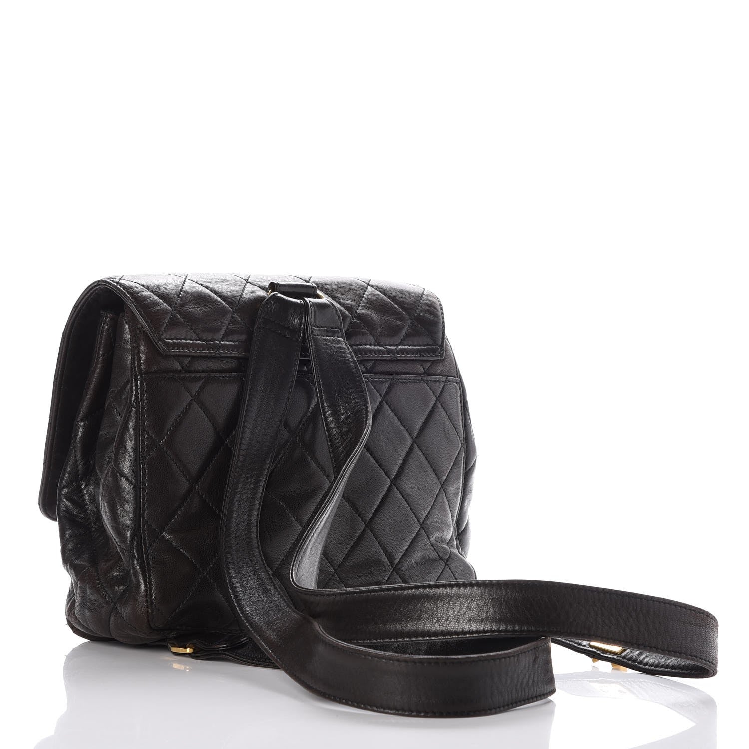 Chanel Lambskin Quilted Backpack Black 3 of 10