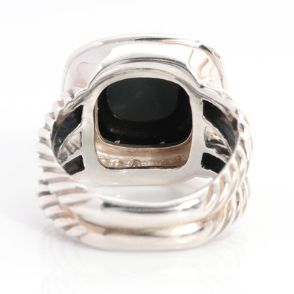 David Yurman Sterling Silver Diamond Black Onyx 11mm Albion Ring 50 5.5 4 of 10