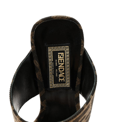 Versace X FENDI Fabric Jacquard Fendace Medusa High Heel Mule Sandals 36 Tobacco Black 7 of 7