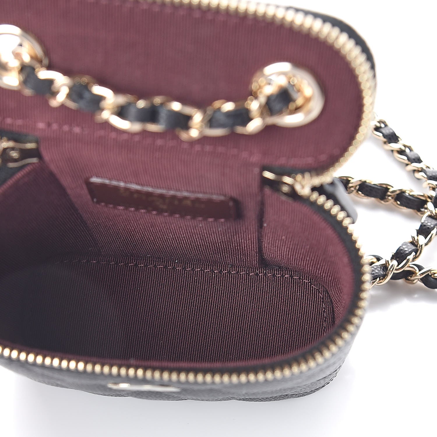 Chanel Caviar Quilted Small Vertical Coco Beauty Vanity Case With Chain Black 5 of 10