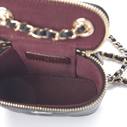 Chanel Caviar Quilted Small Vertical Coco Beauty Vanity Case With Chain Black 5 of 10