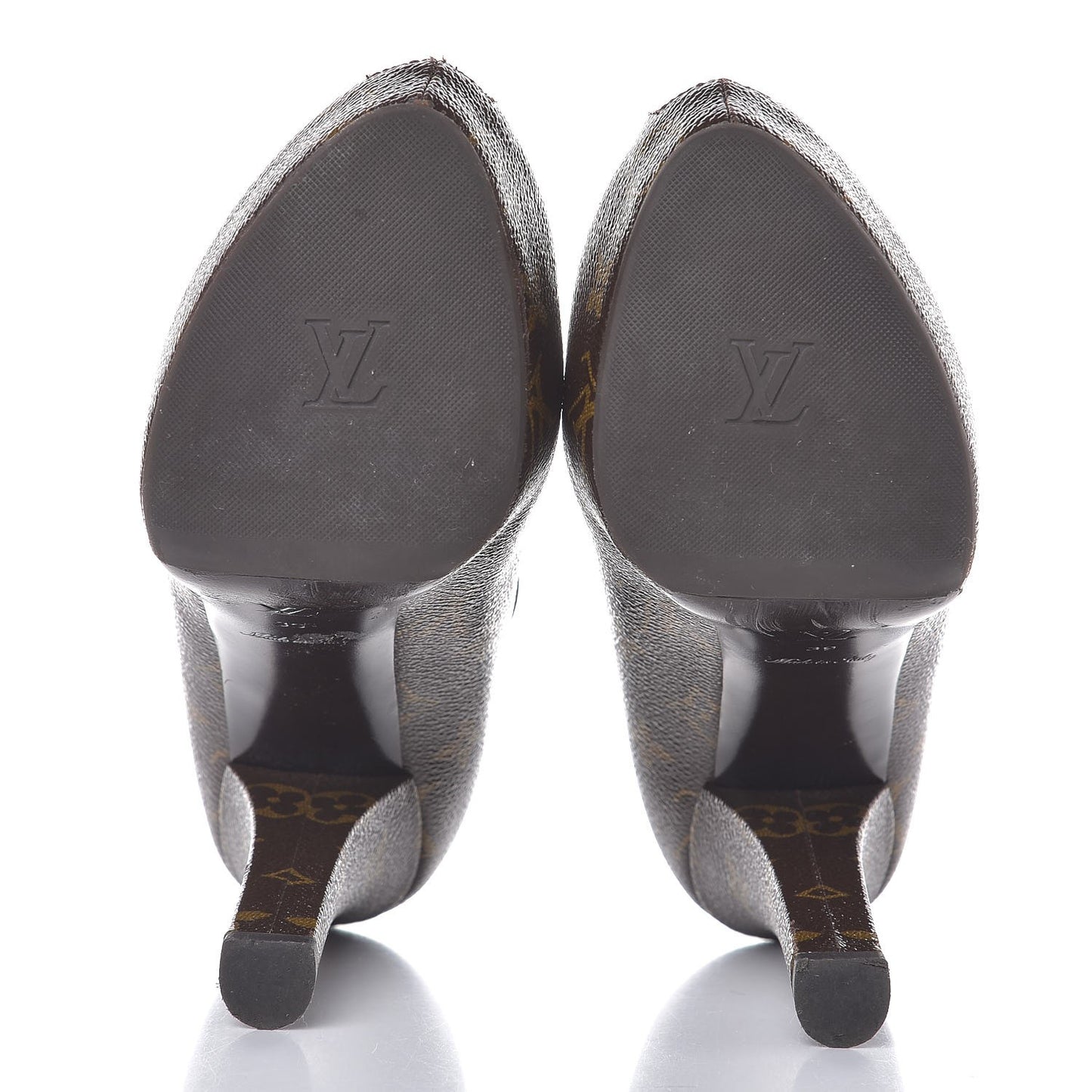Patent Monogram Fetish Vanity Platform Pumps 39