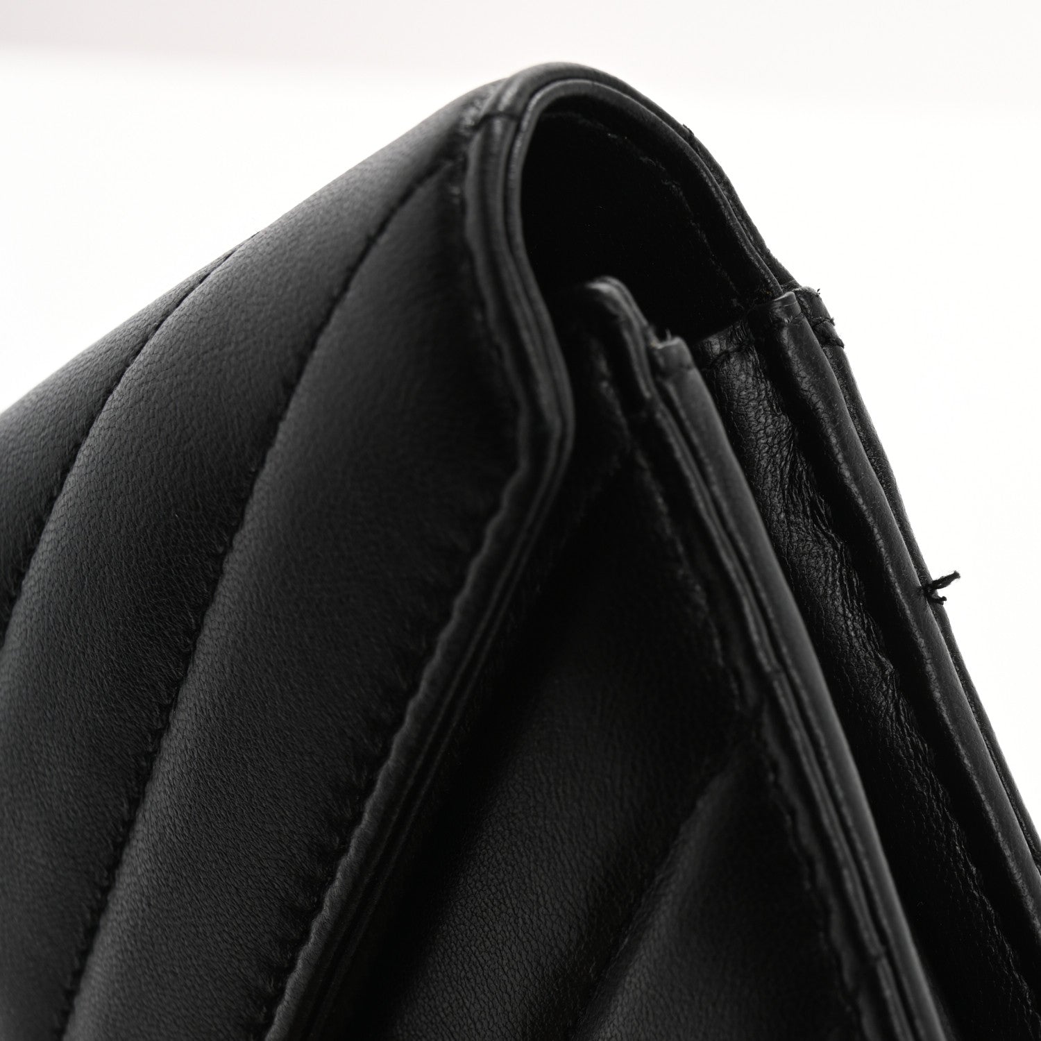 Saint Laurent Lambskin Y Quilted Monogram Large Loulou Flap Wallet Black 9 of 13