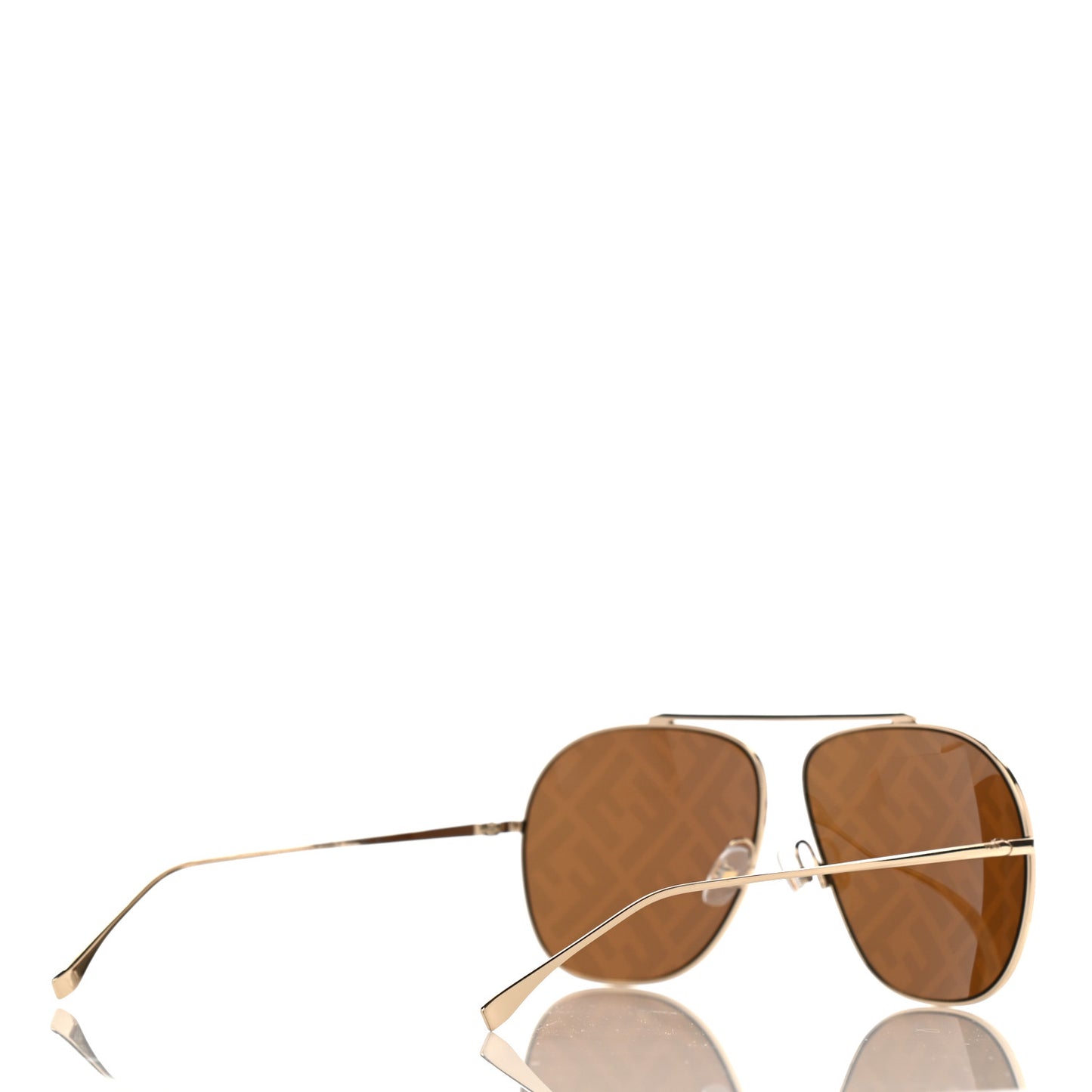 Metal Fendi Forever Aviator Sunglasses FF0407/G/S Gold