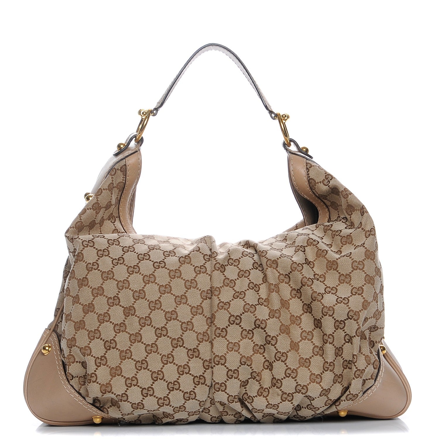 Gucci Monogram Large Jockey Hobo Beige 1 of 9
