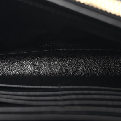 Saint Laurent Grain De Poudre Matelasse Chevron Monogram Chain Wallet Black 6 of 13