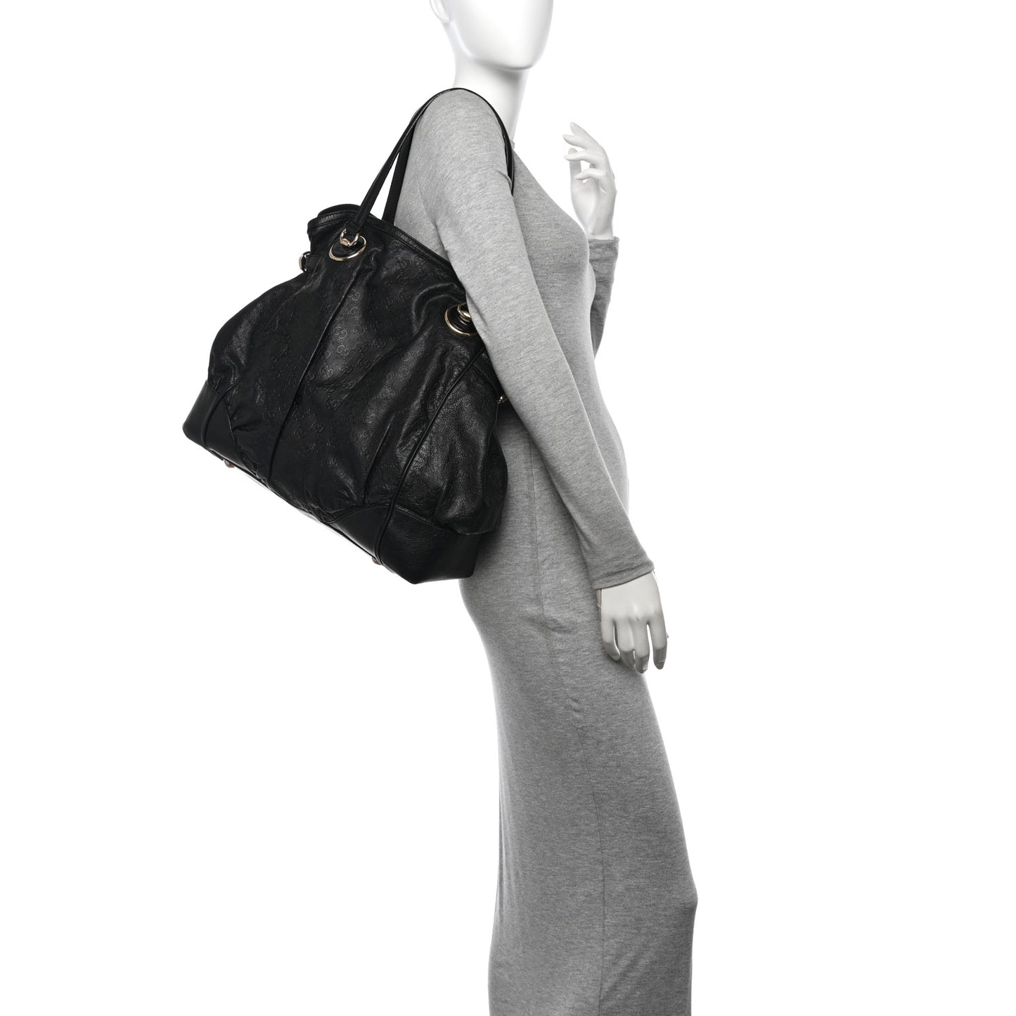 Guccissima Large Full Moon Tote Black