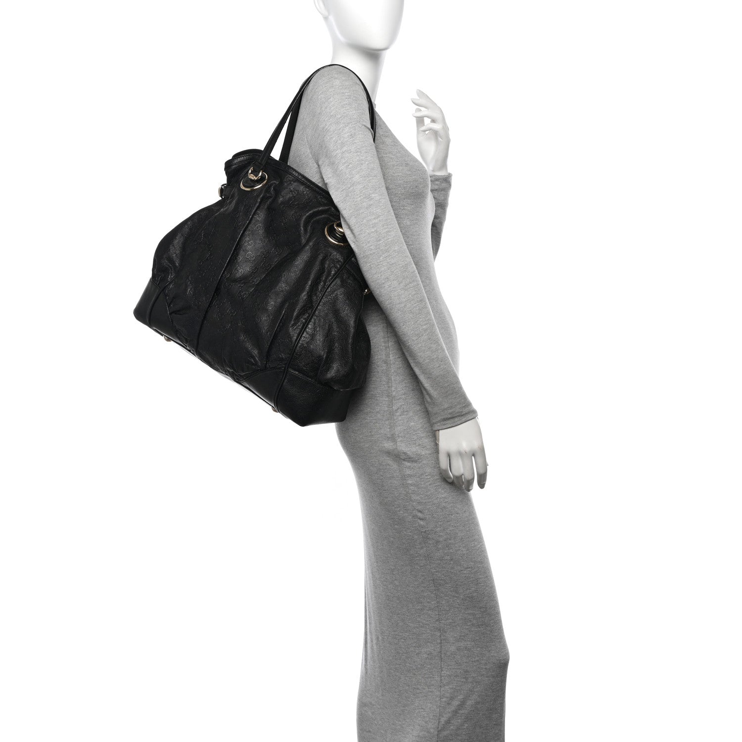 Gucci Guccissima Large Full Moon Tote Black 2 of 14