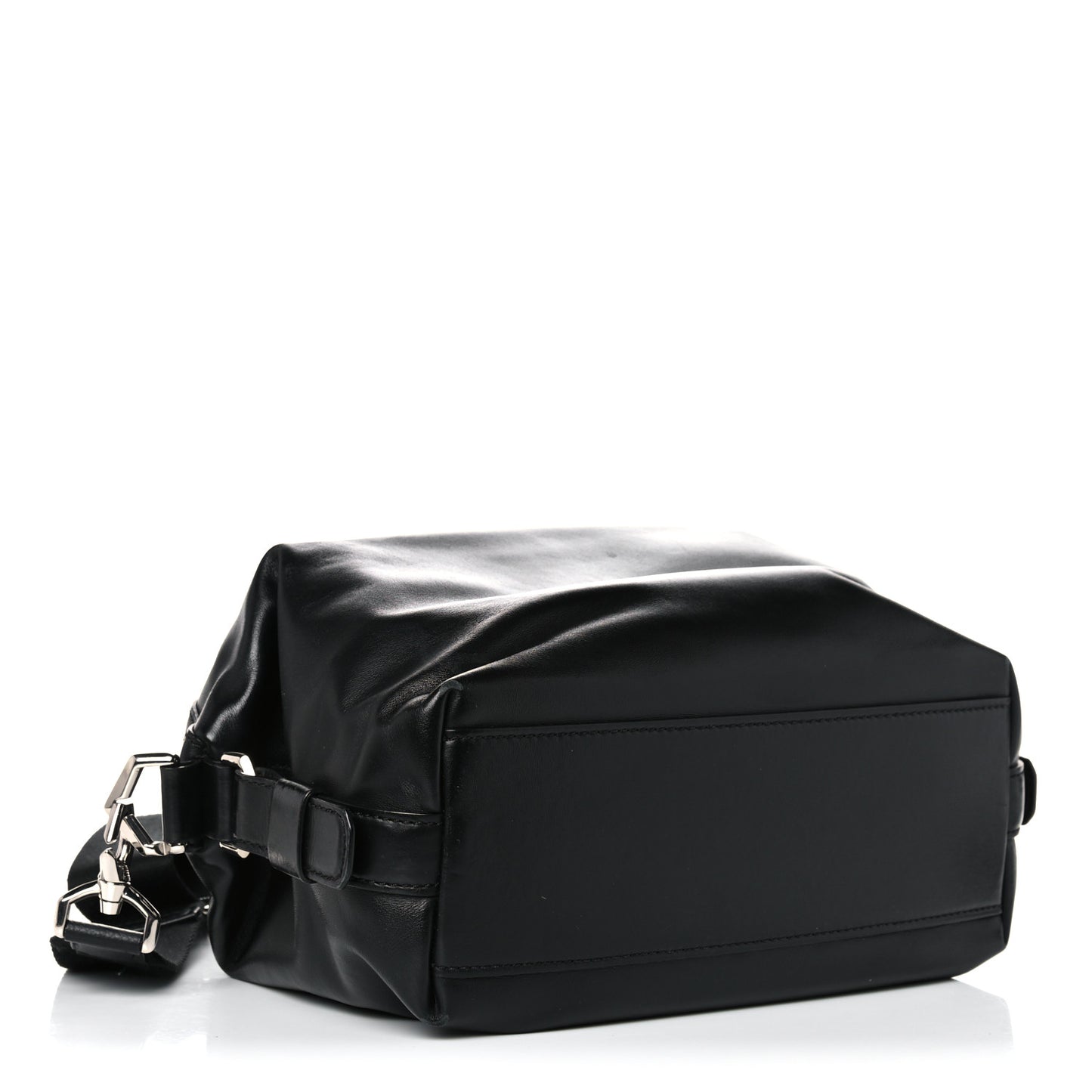 Waxed Calfskin Medium Nightingale Logo Strap Black