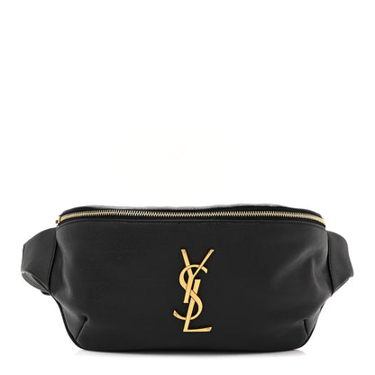 Saint Laurent Grain De Poudre Monogram Belt Bag Black 1 of 13