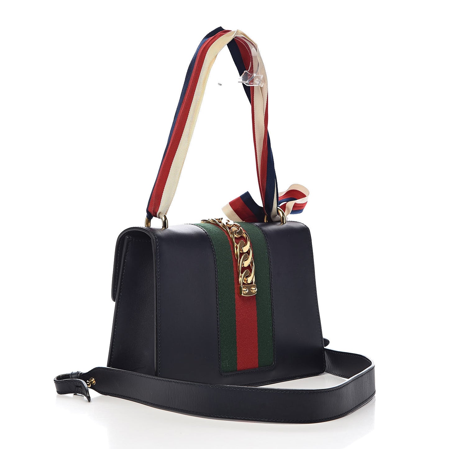 Vitello Fontanella Web Small Sylvie Shoulder Bag Blue Agata