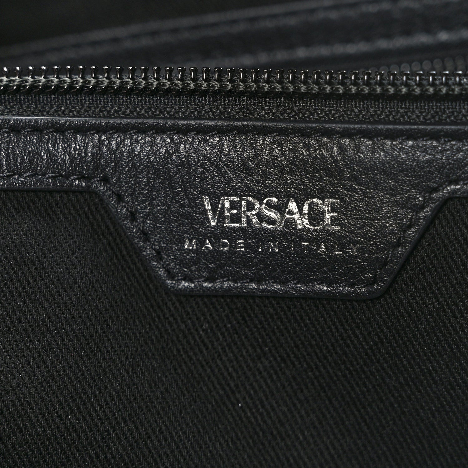 Versace Calfskin Large Repeat Zip Hobo Black 6 of 8