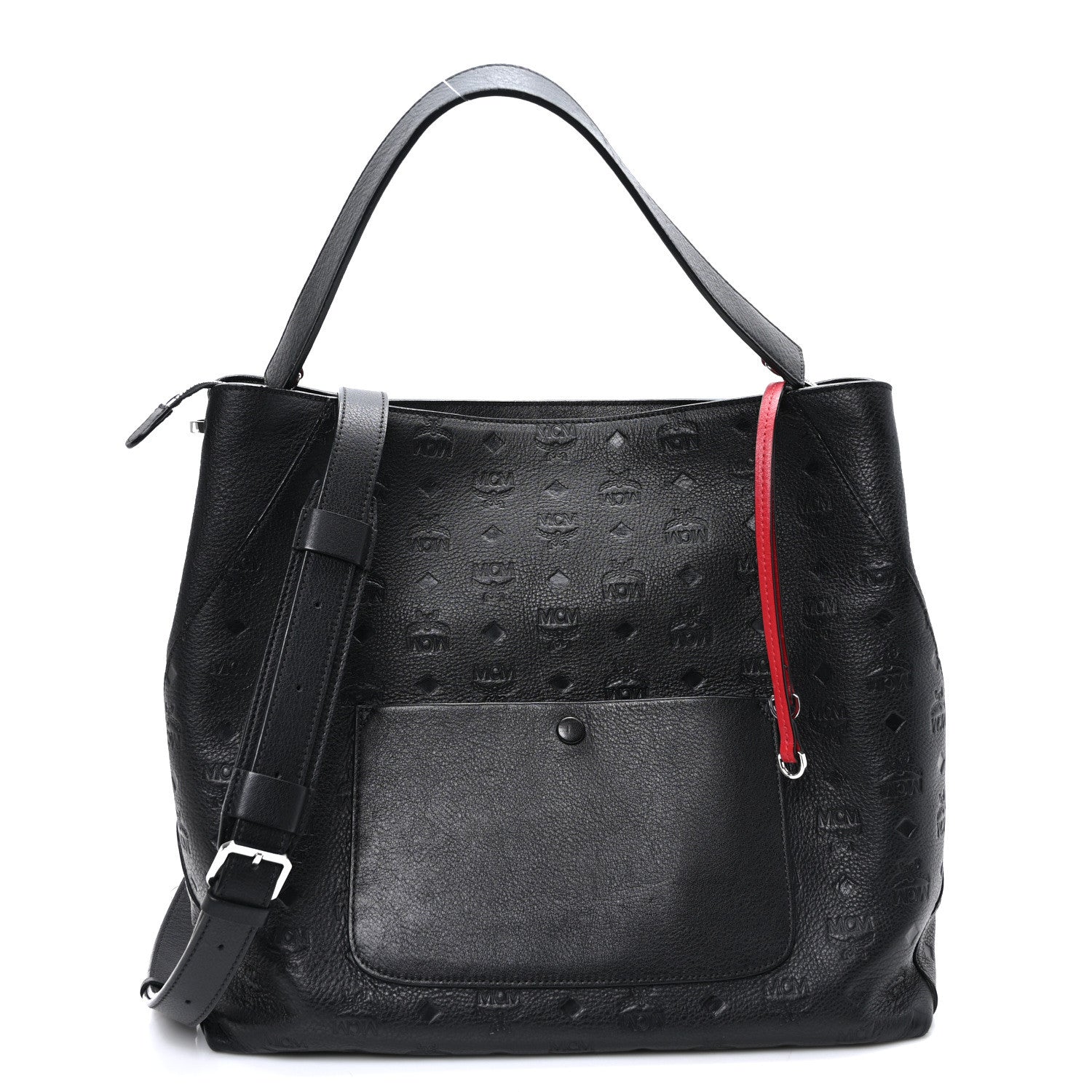 MCM Calfskin Ottomar Monogram Large Klara Hobo Black 1 of 9