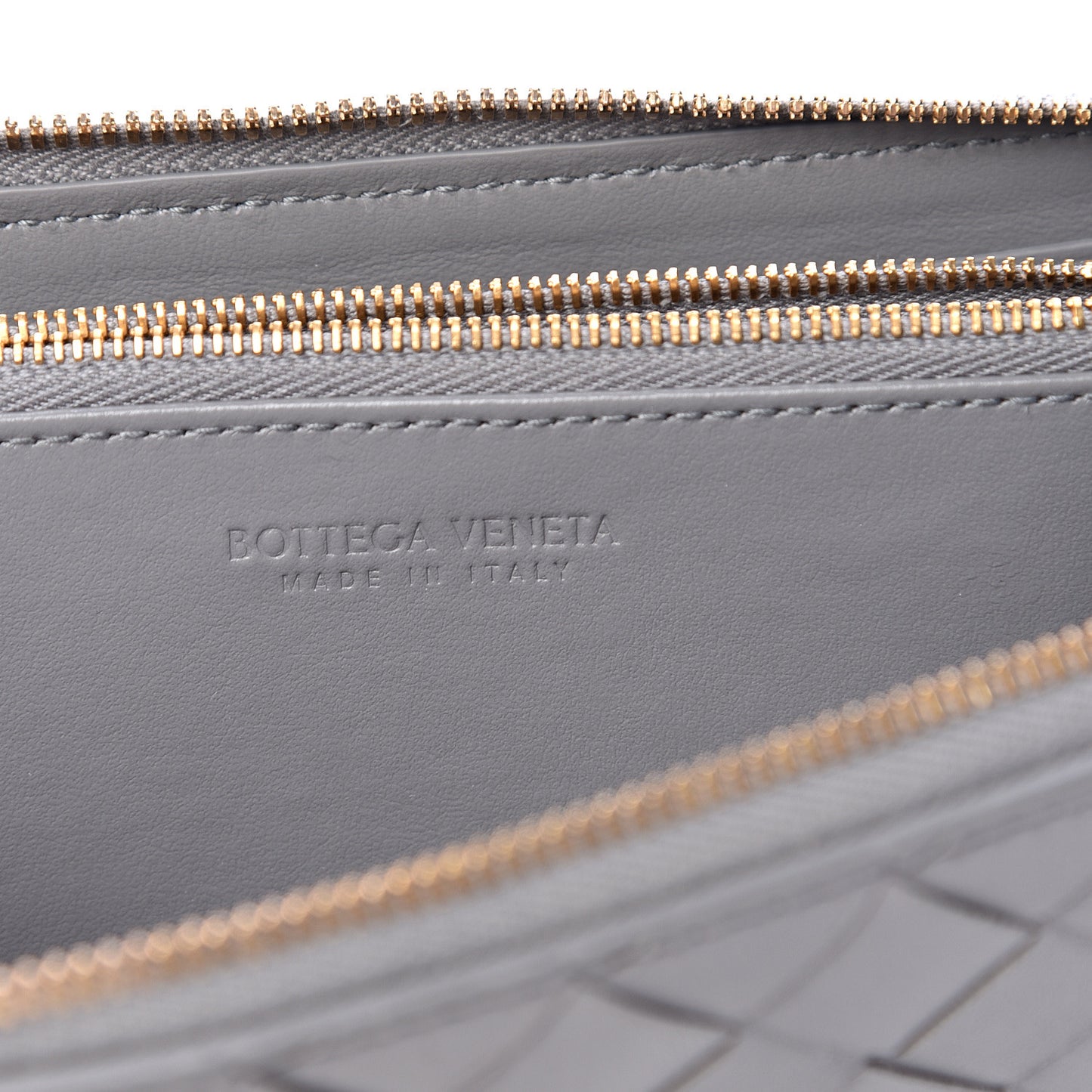Nappa Intrecciato Zip Around Wallet Concrete
