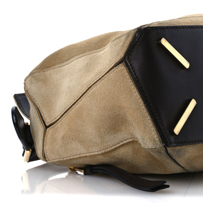 Loewe Suede Medium Puzzle Bag Gold 10 of 16