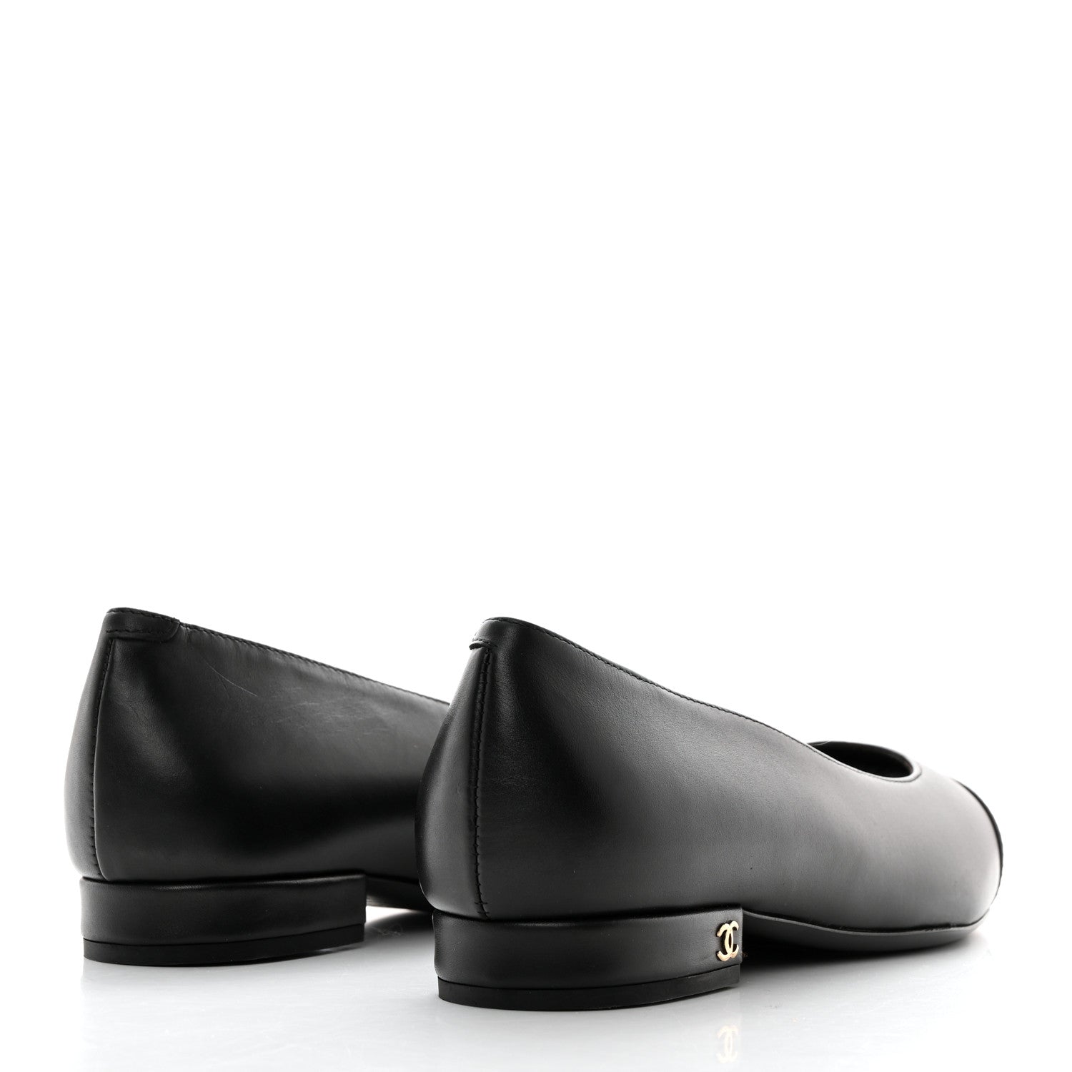 Chanel Lambskin Cap Toe Ballerina Flats 36 Black 4 of 9
