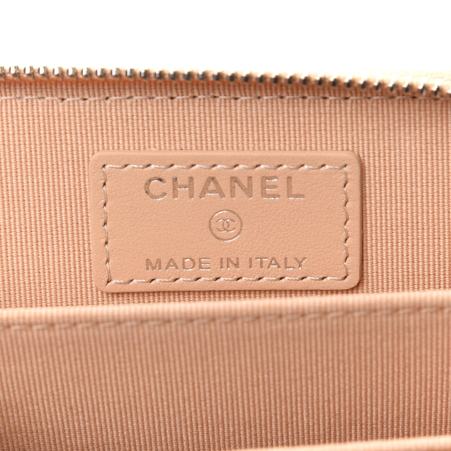 Chanel Caviar Quilted Zip Around Coin Purse Beige 6 of 9