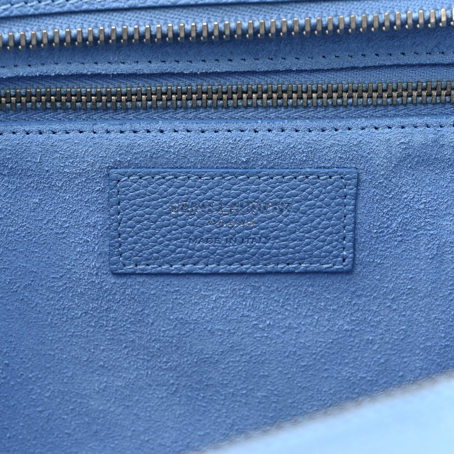 Grained Calfskin Small Rive Gauche Cabas Blue Clair