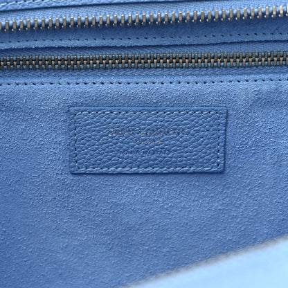 Saint Laurent Grained Calfskin Small Rive Gauche Cabas Blue Clair 6 of 12