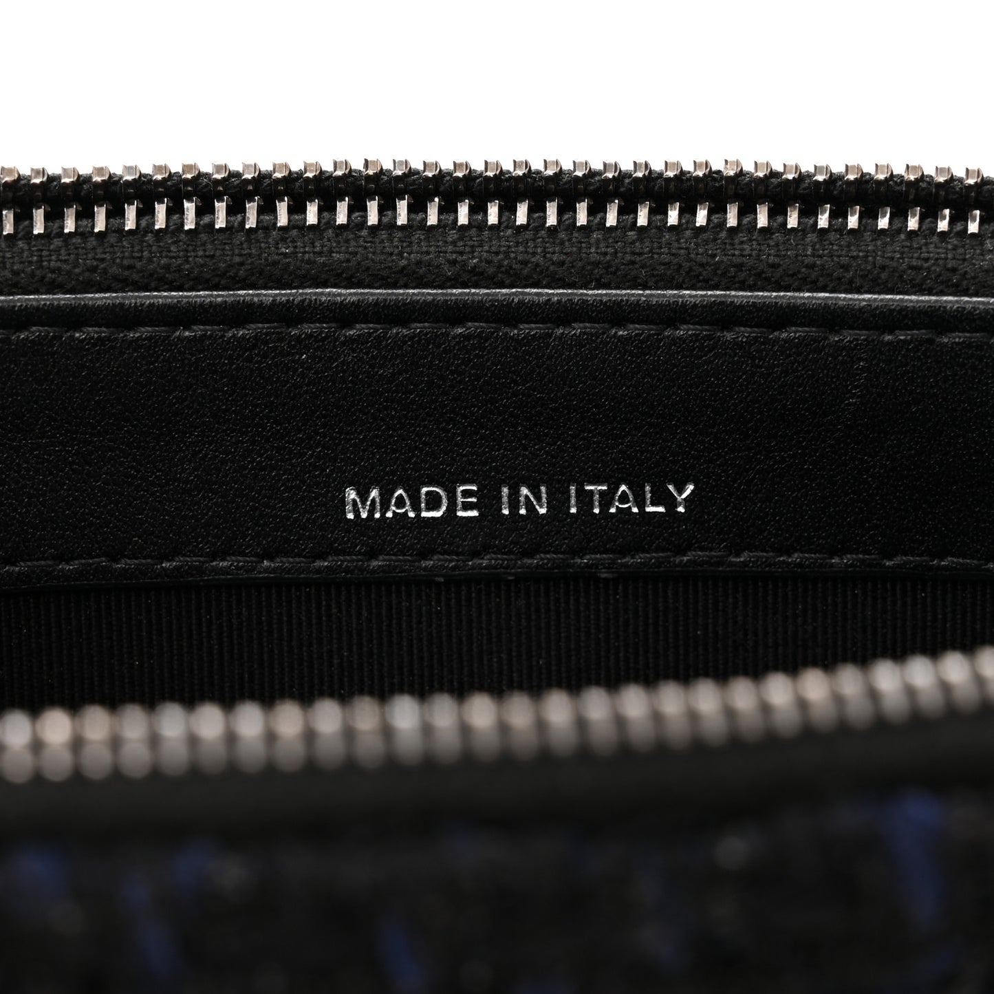 Tweed Aged Calfskin Quilted Small Gabrielle Clutch With Chain Black Blue