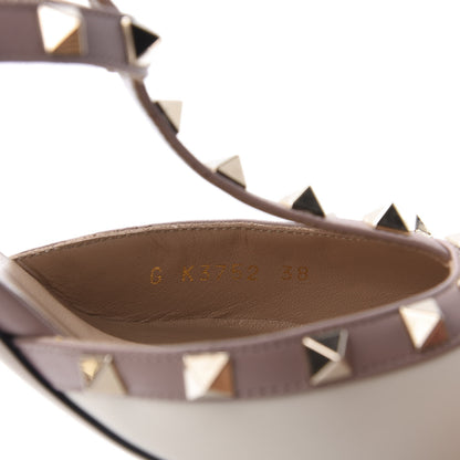 Valentino Garavani Calfskin Rockstud Ankle Strap 65mm Pumps 38 38 Light Ivory Poudre 8 of 9