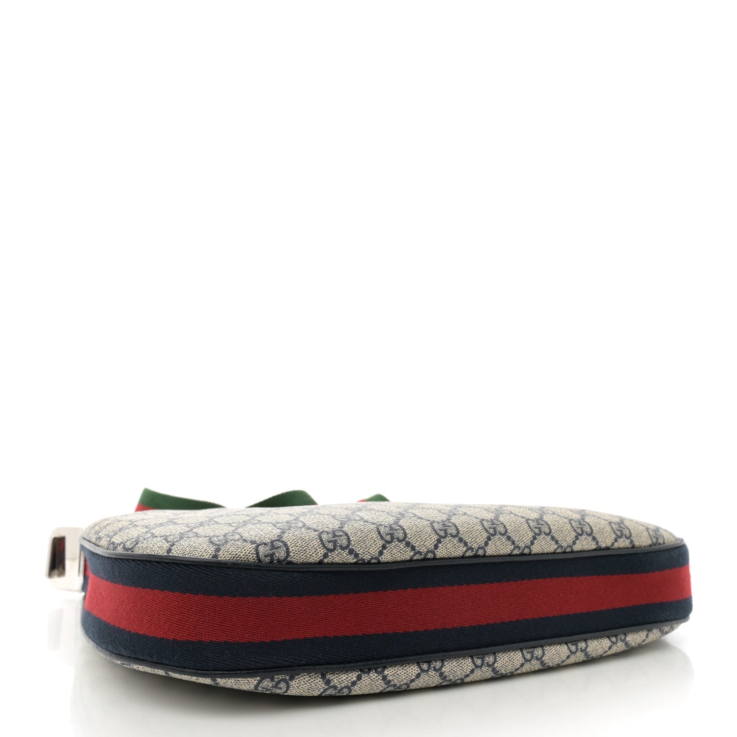 Gucci GG Supreme Monogram Textured Calfskin Web Large Attache Shoulder Bag Beige Blue 4 of 10