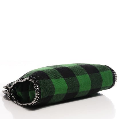 Stella McCartney Wool Plaid Falabella Fold Over Tote Vert 7 of 12