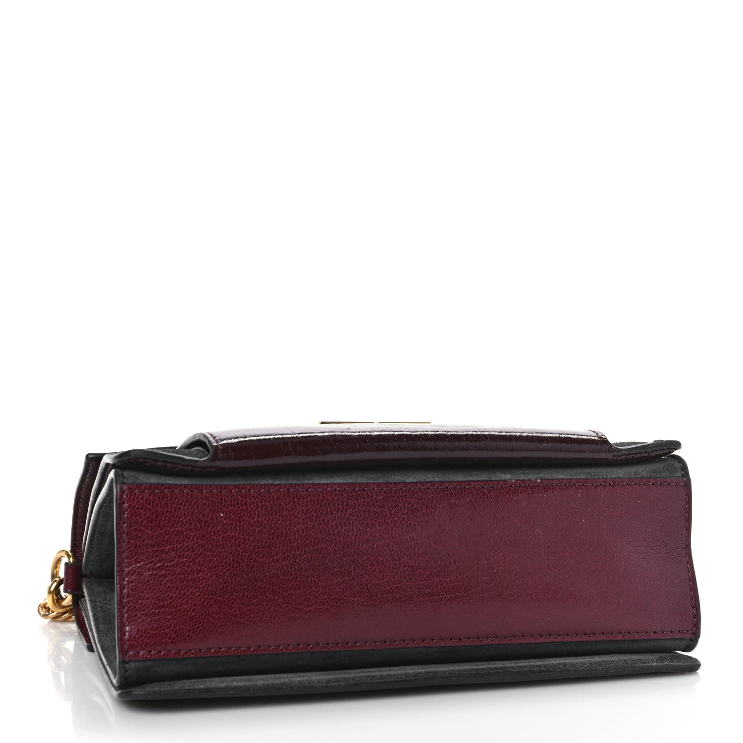 Givenchy Crinkled Patent Deerskin Suede Small GV3 Shoulder Bag Aubergine Graphite 4 of 8