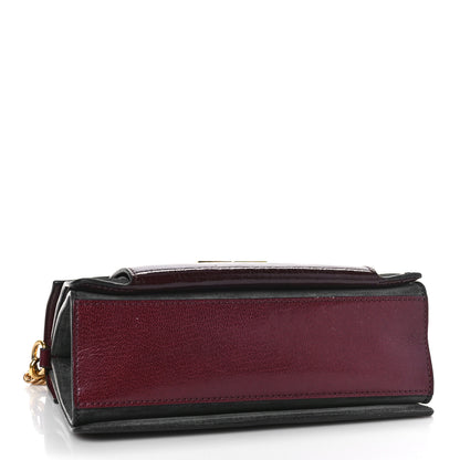 Givenchy Crinkled Patent Deerskin Suede Small GV3 Shoulder Bag Aubergine Graphite 4 of 8