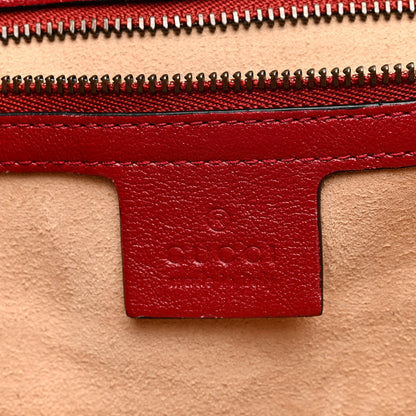 Gucci Vintage Effect Calfskin Matelasse Diagonal Large Torchon GG Marmont Shoulder Bag Black Romantic Cherry 6 of 9