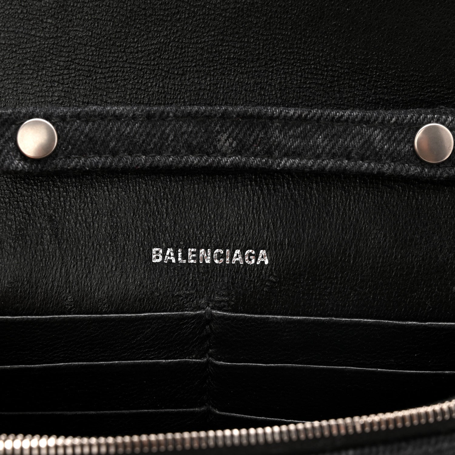 Balenciaga Denim BB Monogram Hourglass Chain Bag Black 6 of 9