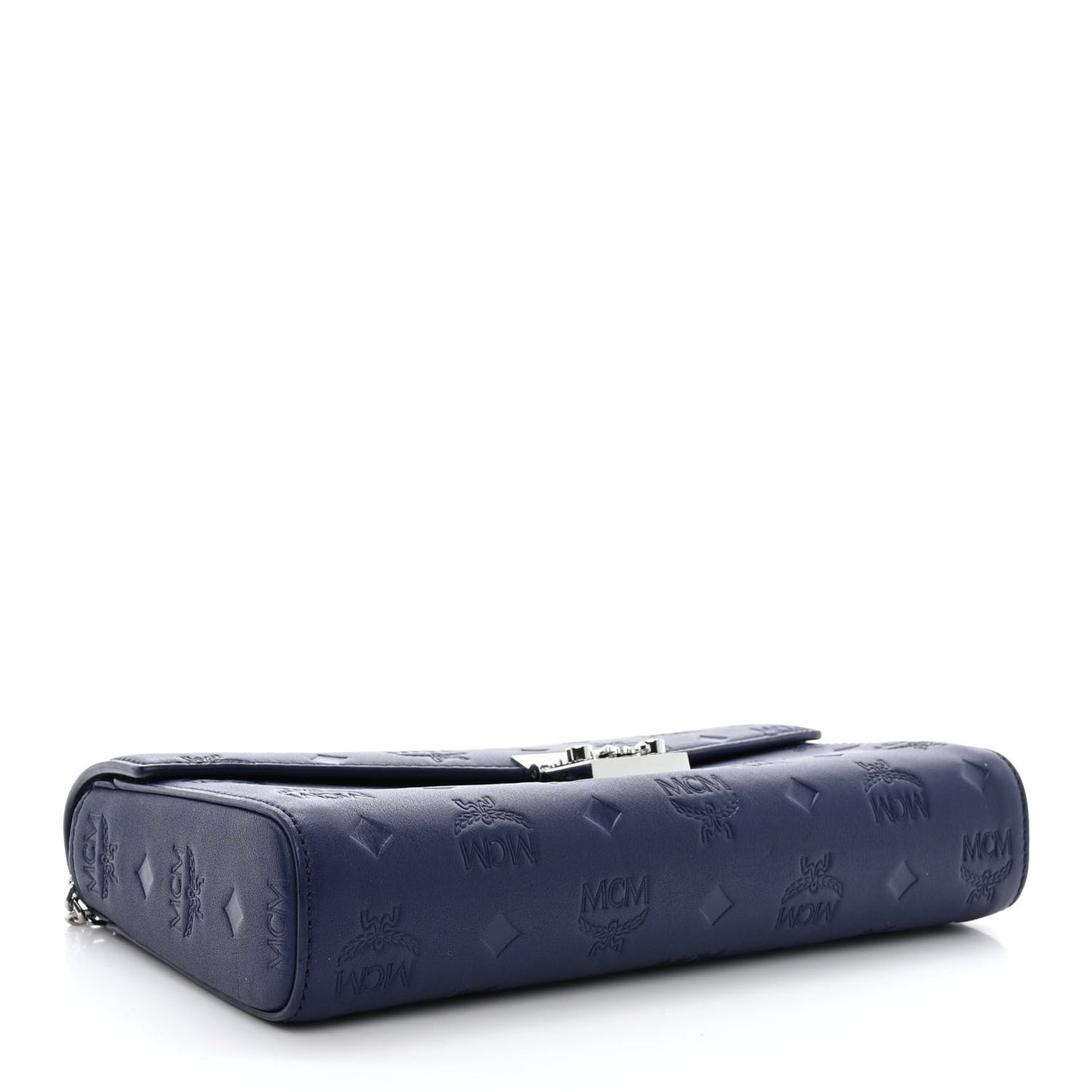 Calfskin Ottomar Monogram Medium Millie Crossbody Bag Navy Blue