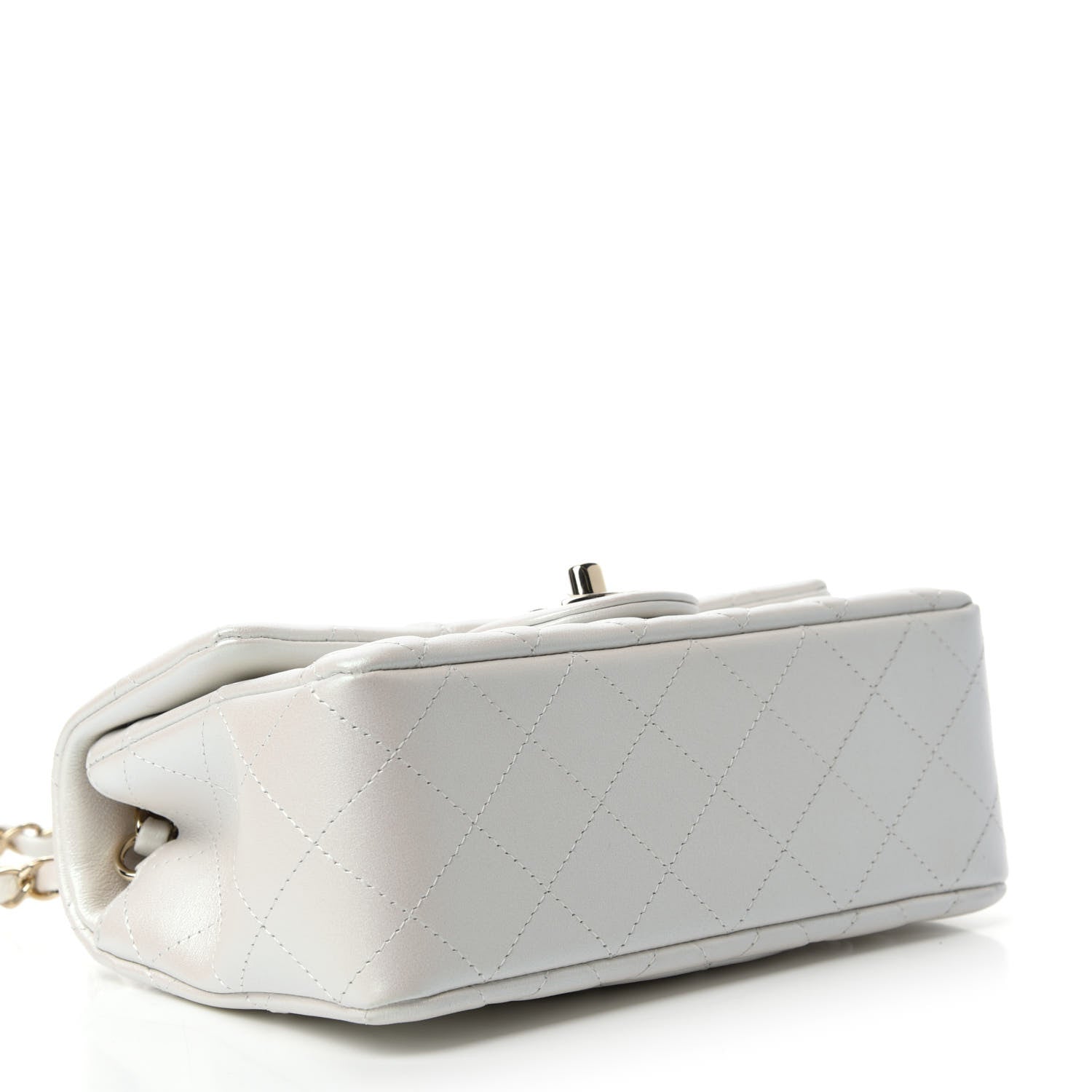 Chanel Iridescent Calfskin Quilted Mini Rectangular Flap White 4 of 11