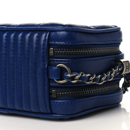 Chanel Lambskin Quilted Mini Coco Boy Camera Bag Blue 10 of 12
