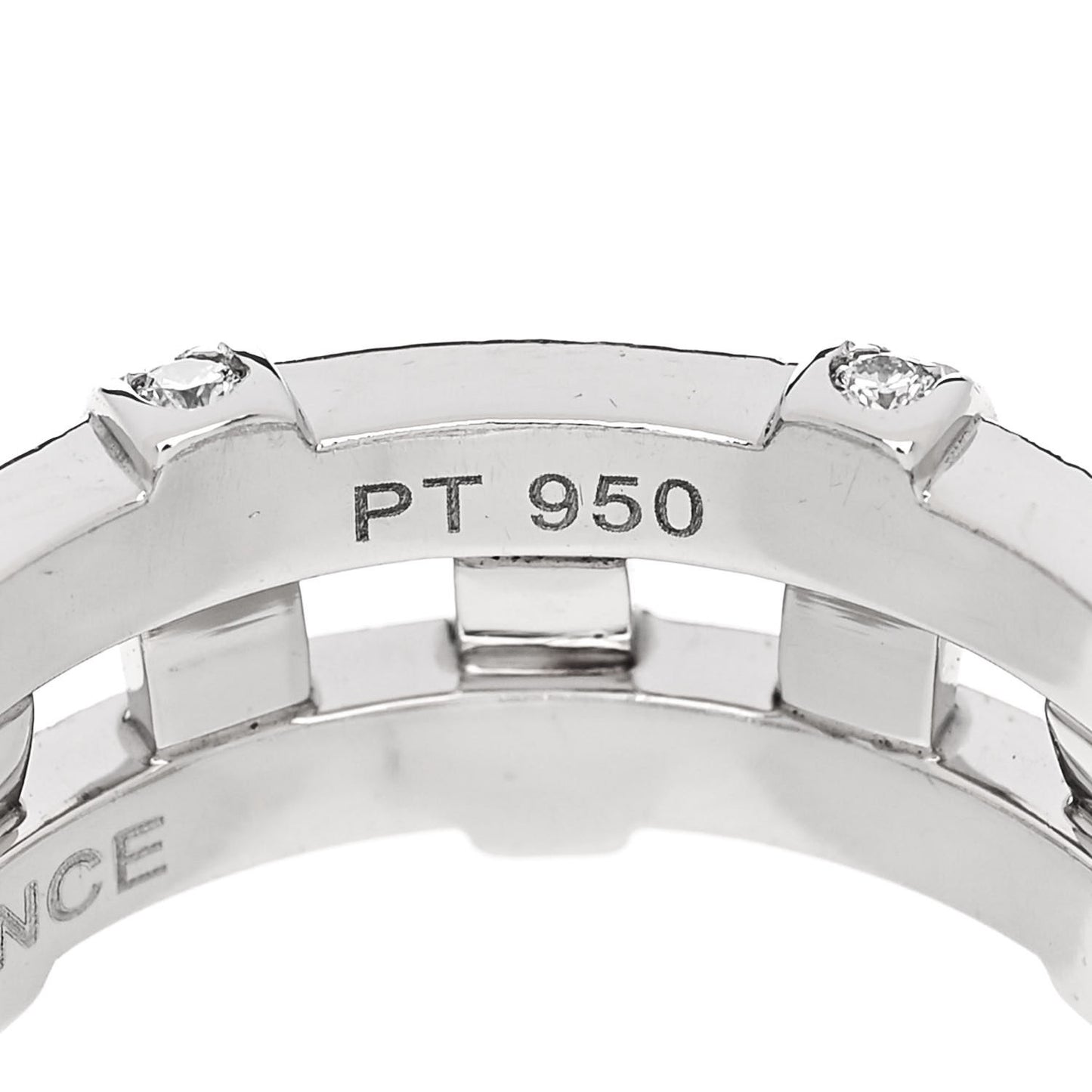 Platinum Diamond Weave Band Ring 54 7