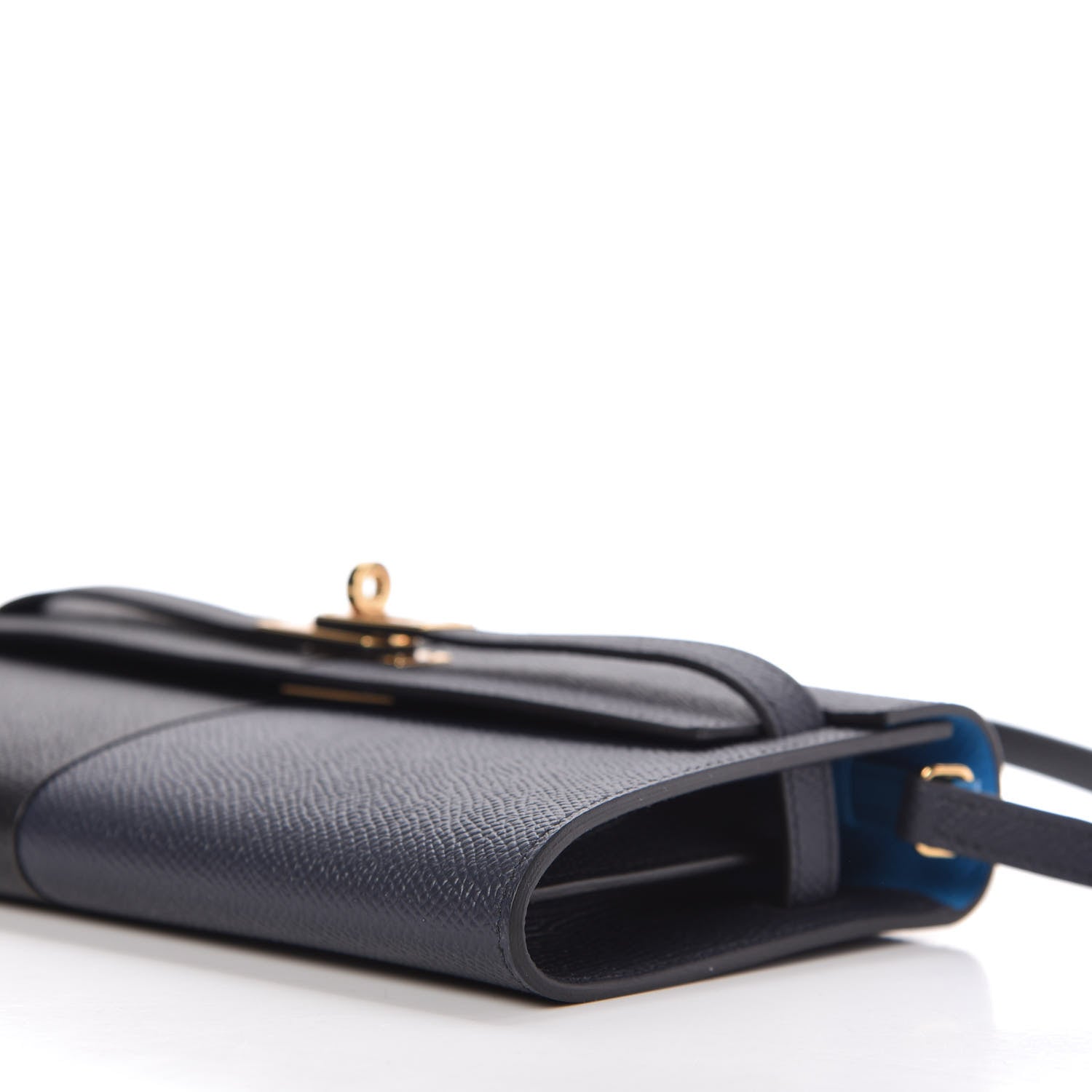 Hermes Epsom Casaque Kelly Wallet To Go Black Bleu Indigo Bleu Frida 7 of 10