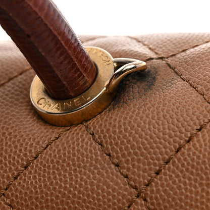 Chanel Caviar Lizard Embossed Quilted Small Coco Handle Flap Beige 15 of 17