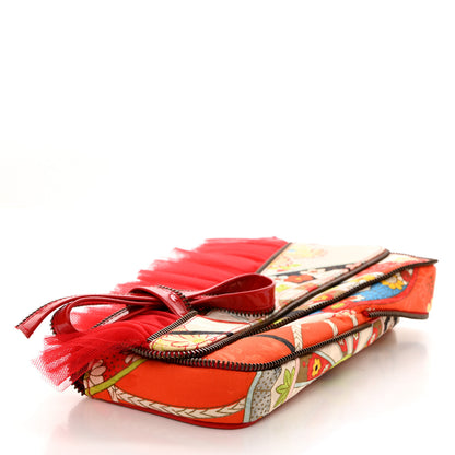 Christian Dior Silk Embroidered Chinosiere Saddle Clutch Multicolor 4 of 8