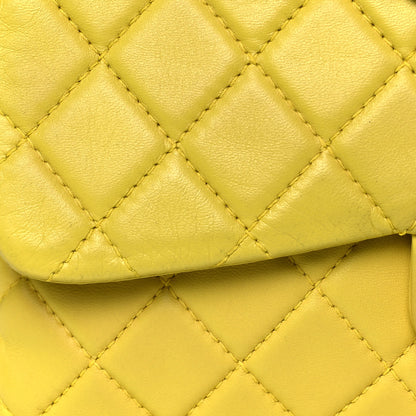 Chanel Lambskin Quilted Jumbo Single Flap Yellow 15 of 15