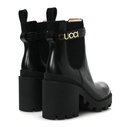 Gucci Magnum Calfskin Logo Ankle Boots 36 Black 5 of 12