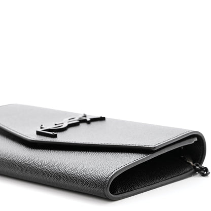 Saint Laurent Grain De Poudre Monogram Uptown Chain Wallet Black 10 of 10